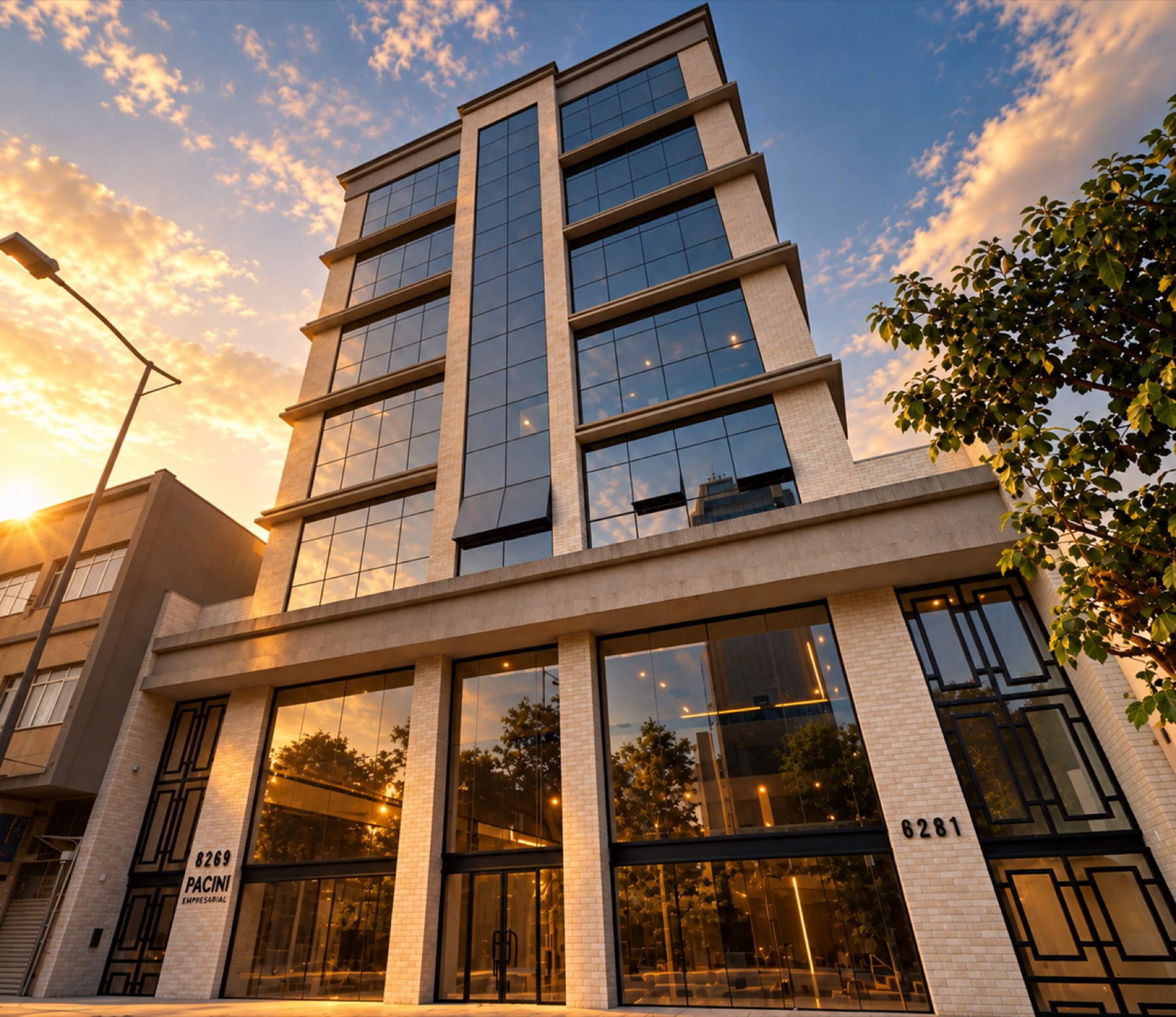 Fachada do Pacini Empresarial, na Av. Brasil, 6269